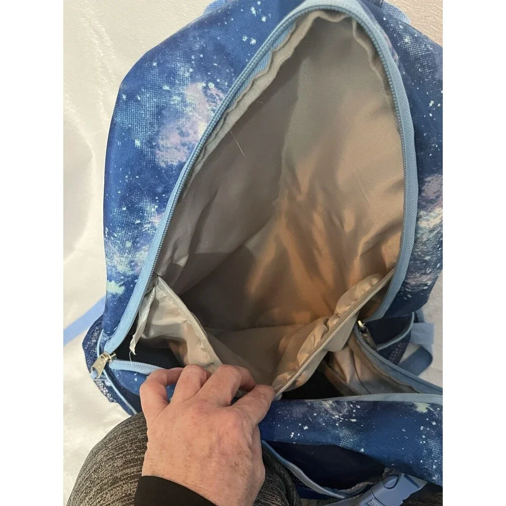 FUEL Galaxy Space Large Laptop Backpack College Bookbag Multi Compartments Blue